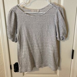Striped puff sleeve blouse | Loft | Size small